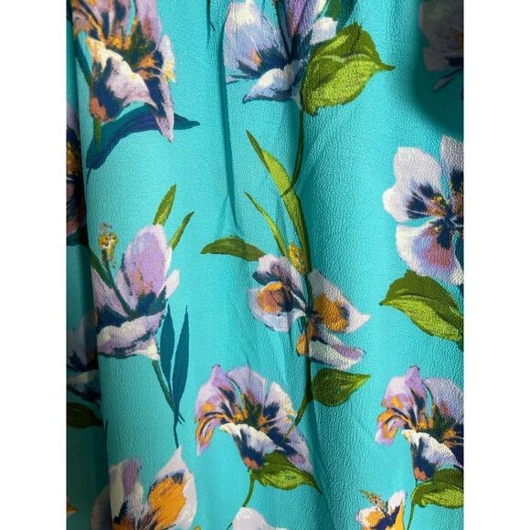 LONDON TIMES Maxi Dress NWT $120 Aqua Yellow Floral Size 12 - Picture 7 of 9